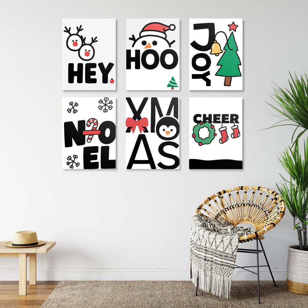Navidad Blanca 6 Partes Mini Pintar por Números