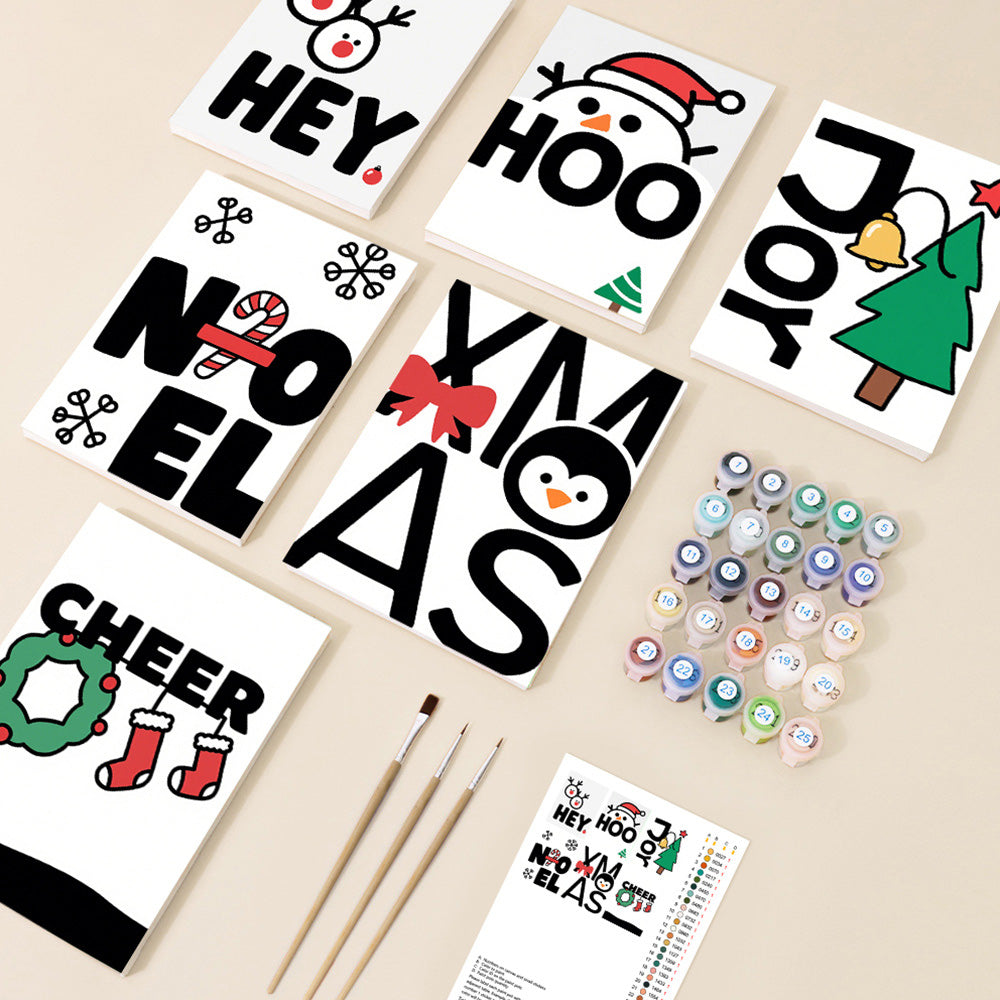 Navidad Blanca 6 Partes Mini Pintar por Números