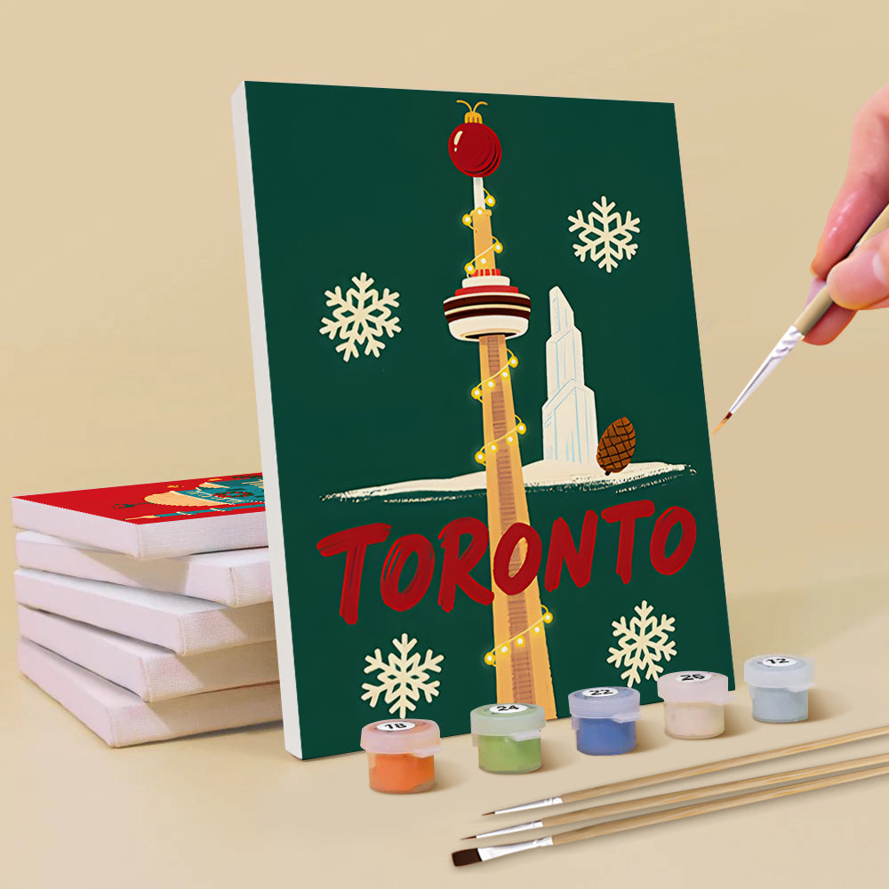 Navidad en Varias Ciudades 6 Partes Mini Pintar por Números