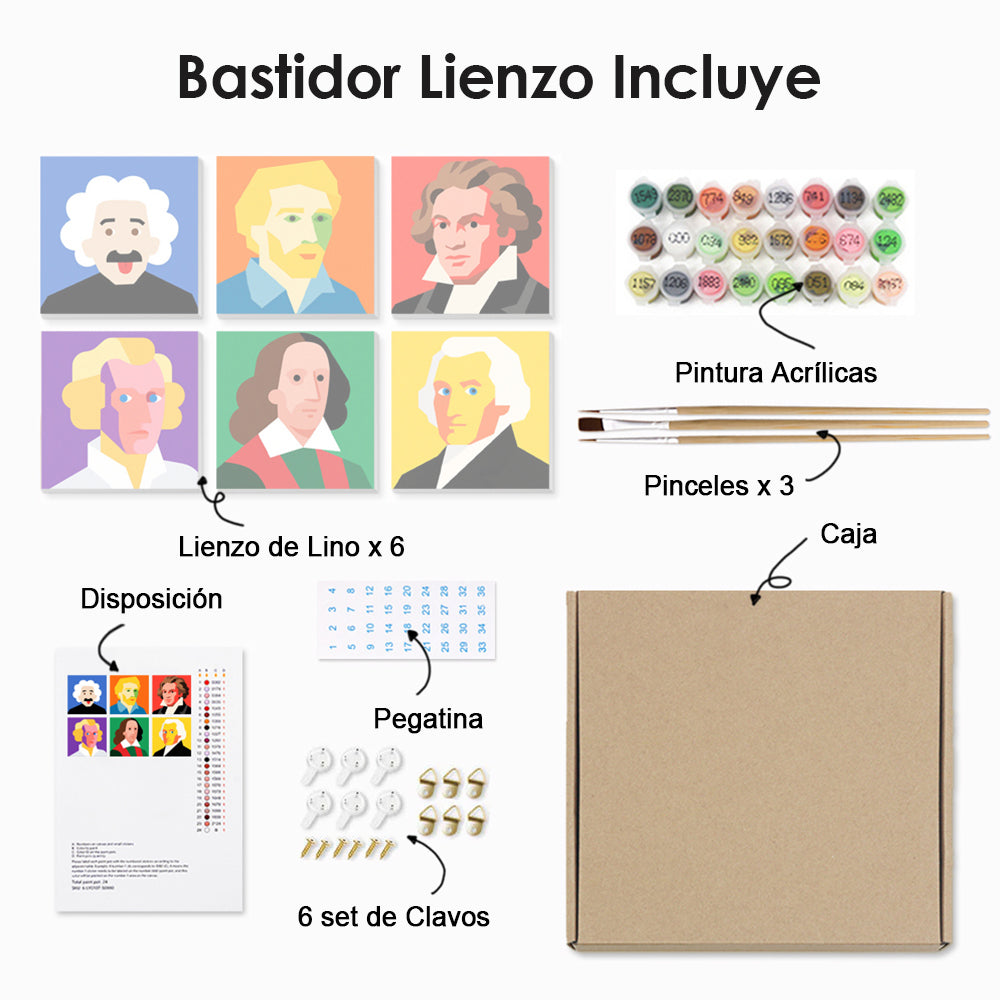 Nombrados Científicos 6 Partes Mini Pintar por Números