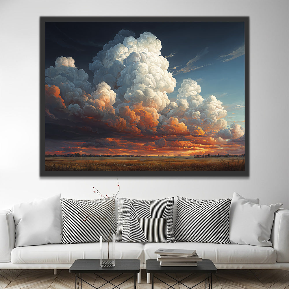 Nubes Enormes sobre el Campo Pintar por Números