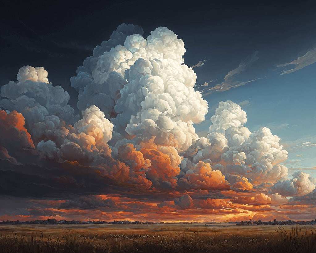 Nubes Enormes sobre el Campo Pintar por Números