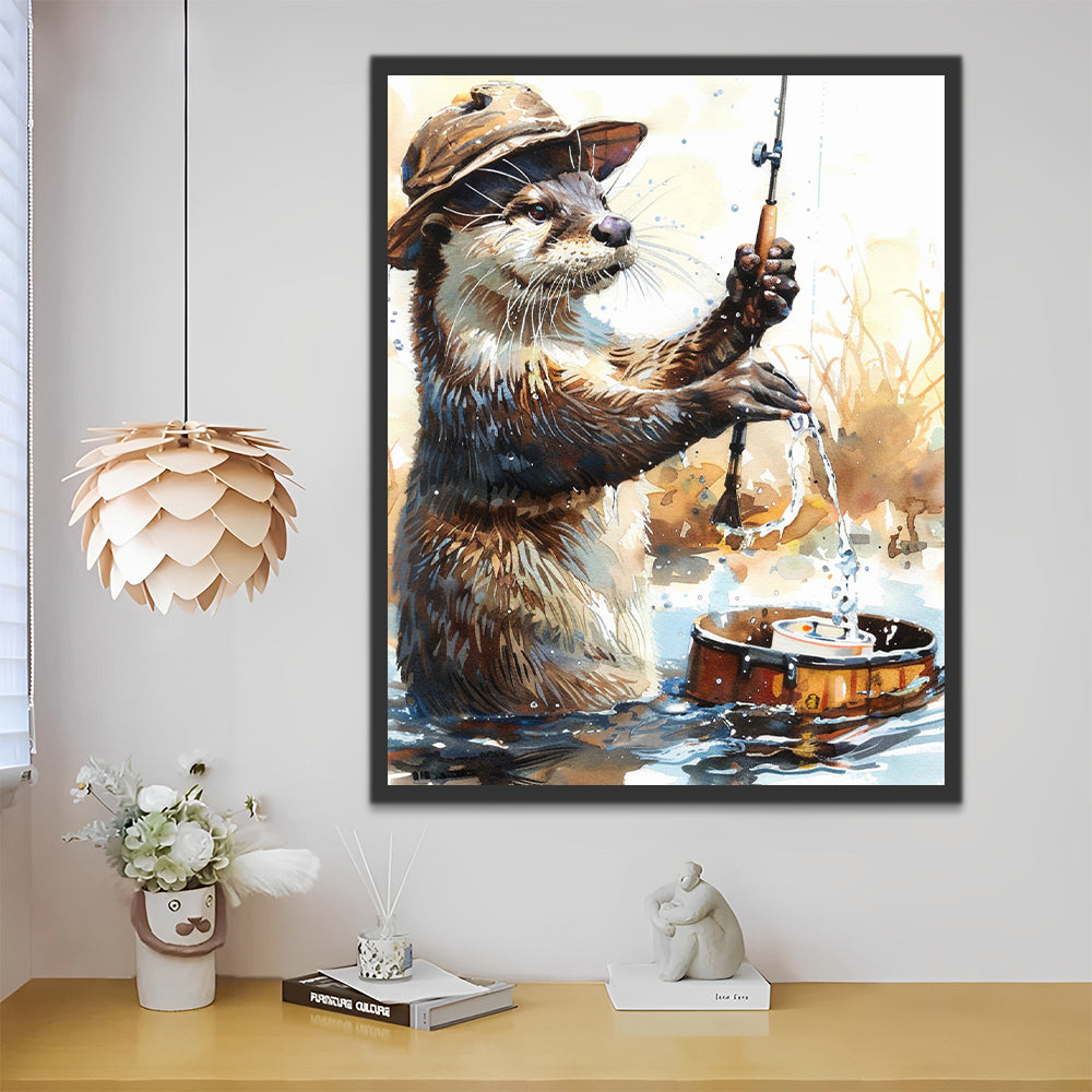 Nutria Pescando en el Agua Pintar por Números
