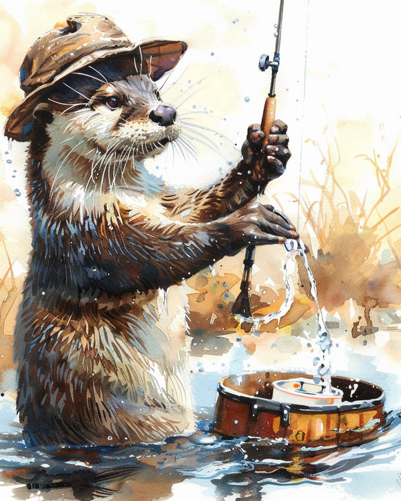 Nutria Pescando en el Agua Pintar por Números