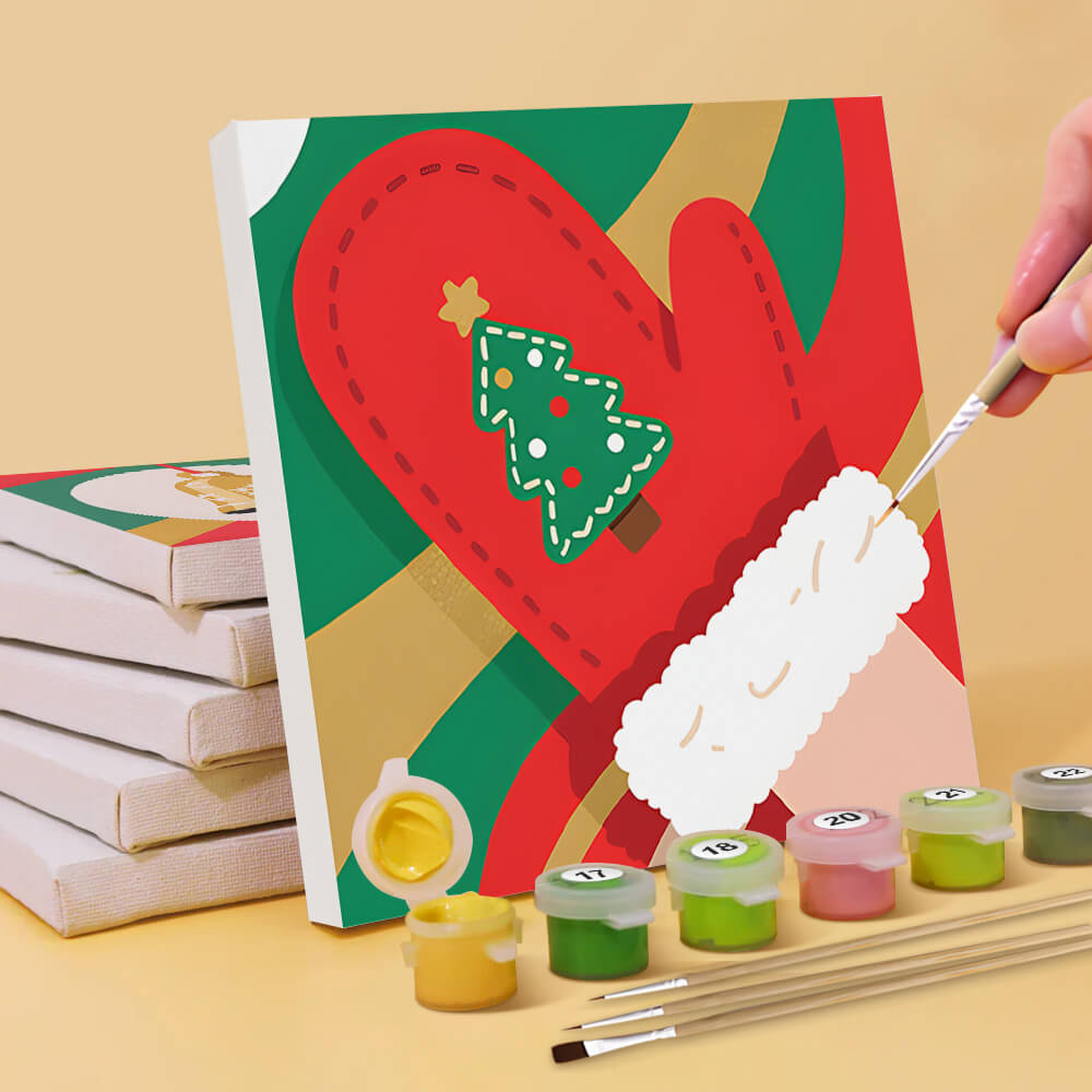 Objetos de Navidad de Dibujos Animados 6 Partes Mini Pintar por Números