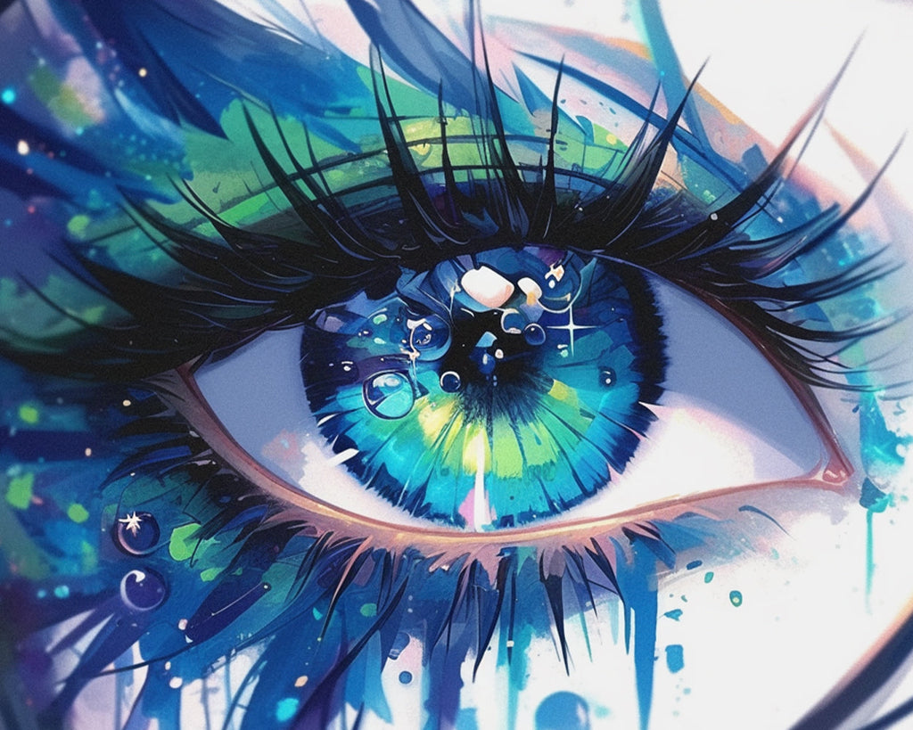Ojo Hermoso de Color Azul de una Mujer Pintar por Números
