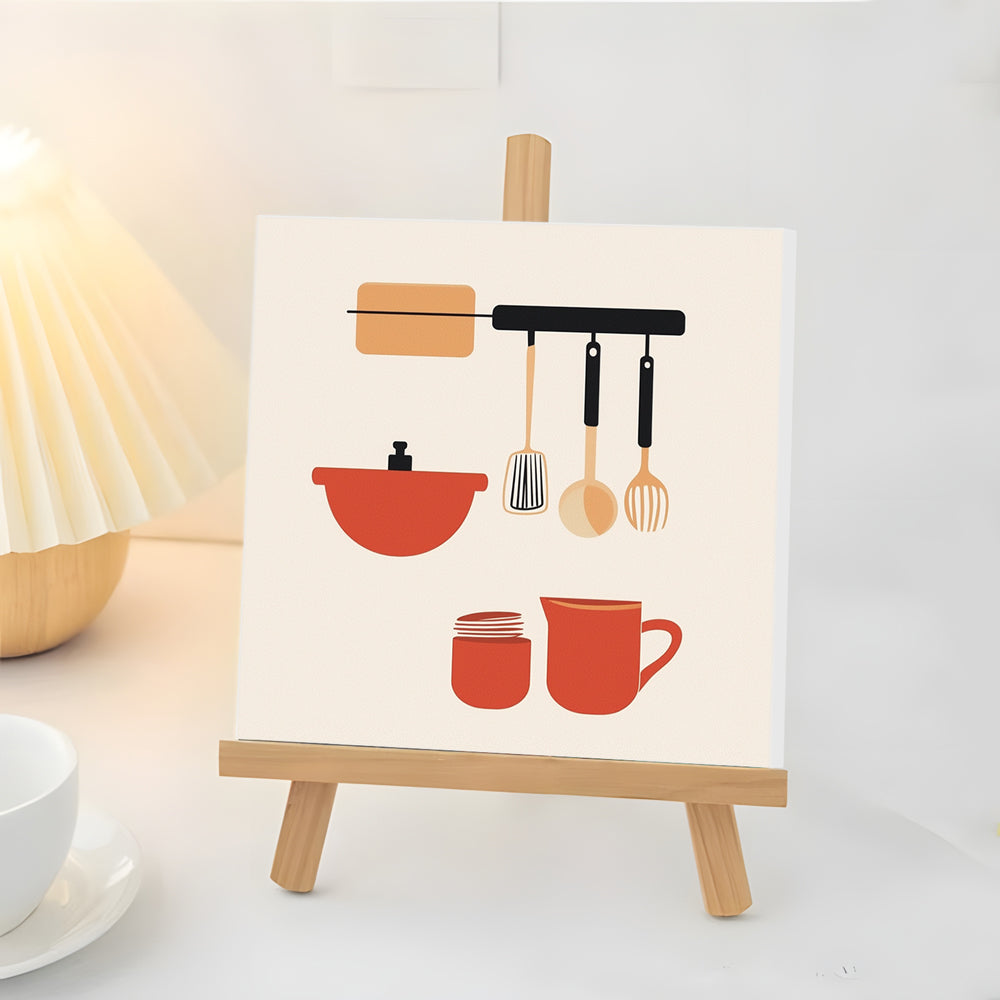 Olla de Cocina y Espátula Mini Pintar por Números