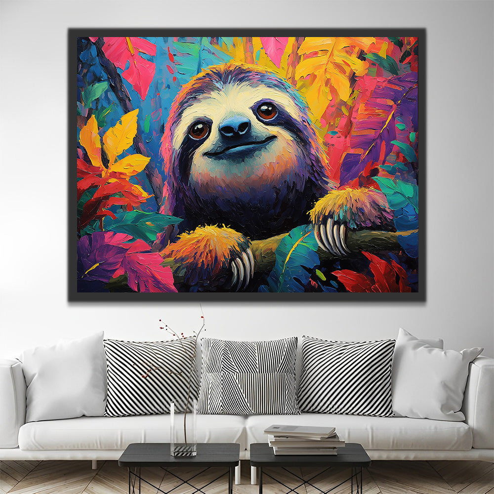 Oso Perezoso en la Colorida Selva Pintar por Números