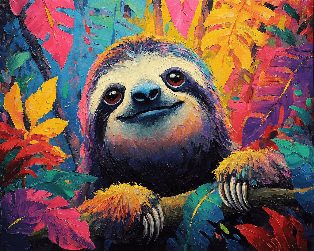 Oso Perezoso en la Colorida Selva Pintar por Números