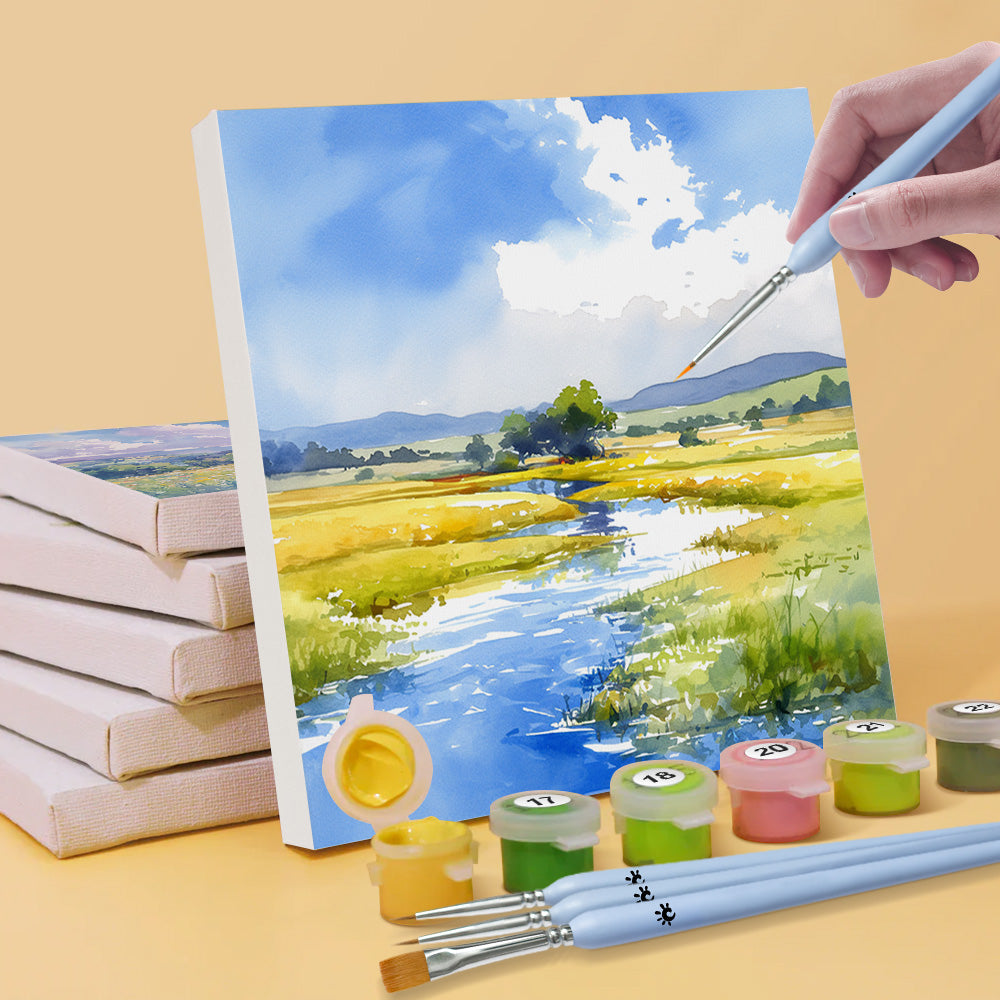 Paisaje Natural de Día Soleado 6 Partes Mini Pintar por Números
