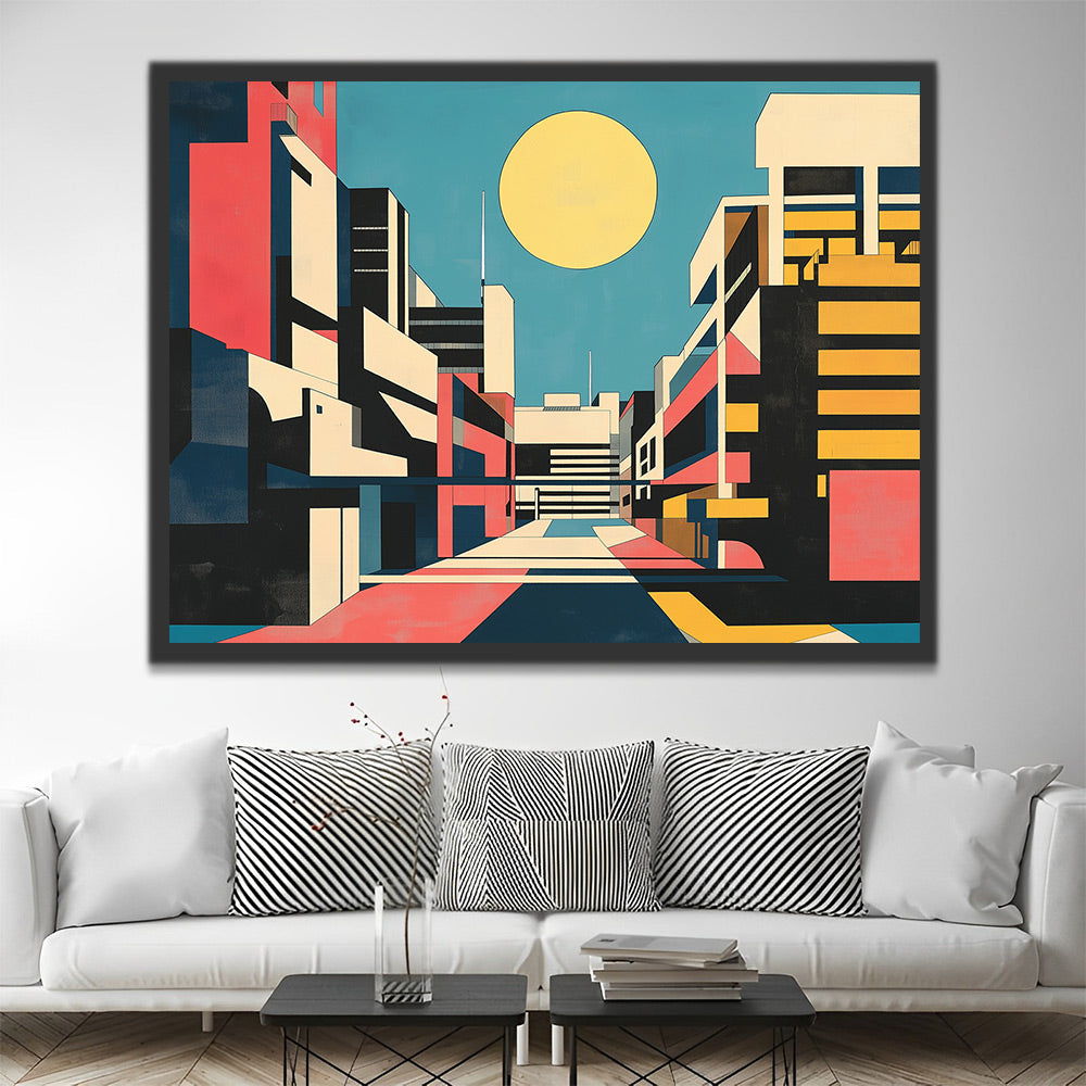 Paisaje Urbano con la Puesta del Sol Pintar por Números