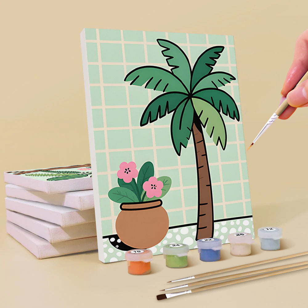 Paisaje Verde en Primavera 6 Partes Mini Pintar por Números