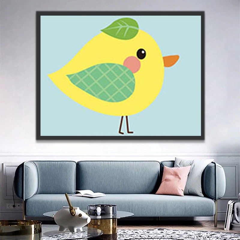 Pajarito Adorable Amarillo Pintar por Números Niños