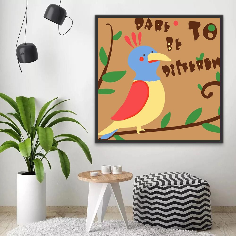 Pájaro Lindo sobre Rama Pintar por Números Niños