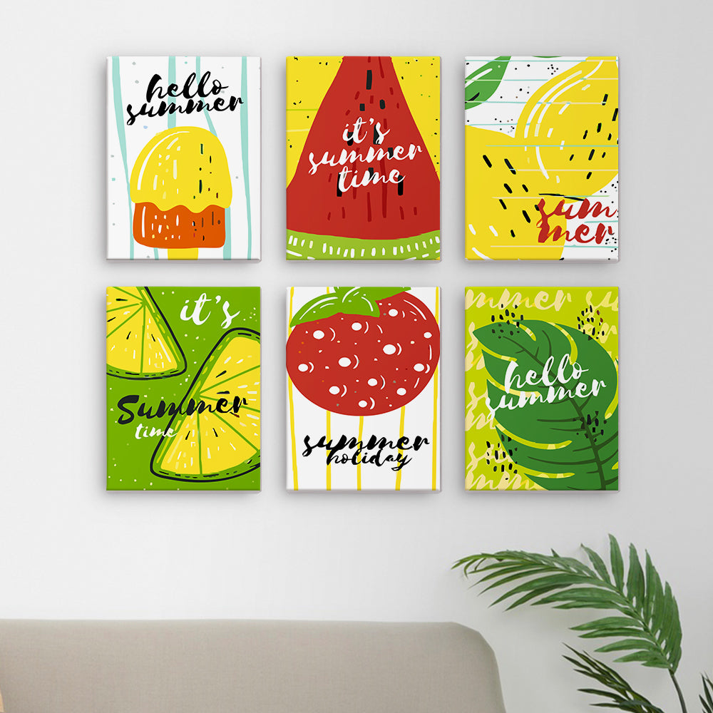 Paletas de Frutas de Verano 6 Partes Mini Pintar por Números