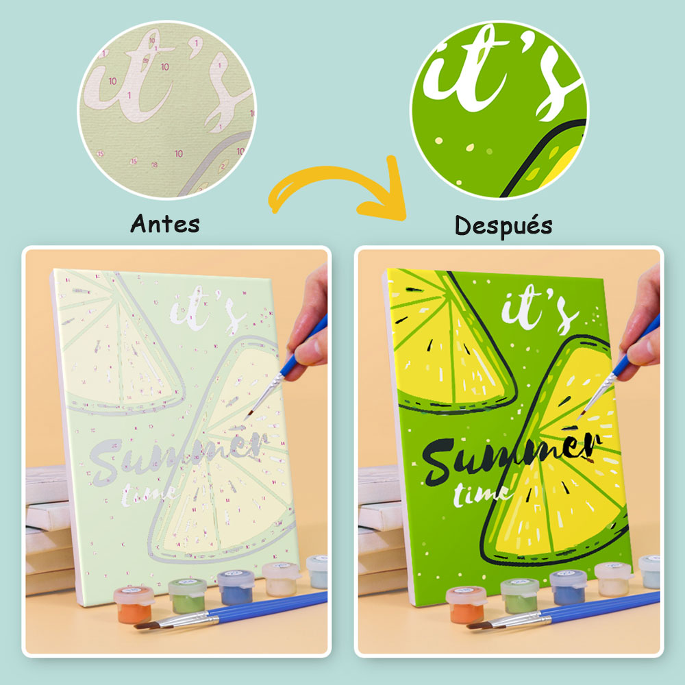 Paletas de Frutas de Verano 6 Partes Mini Pintar por Números