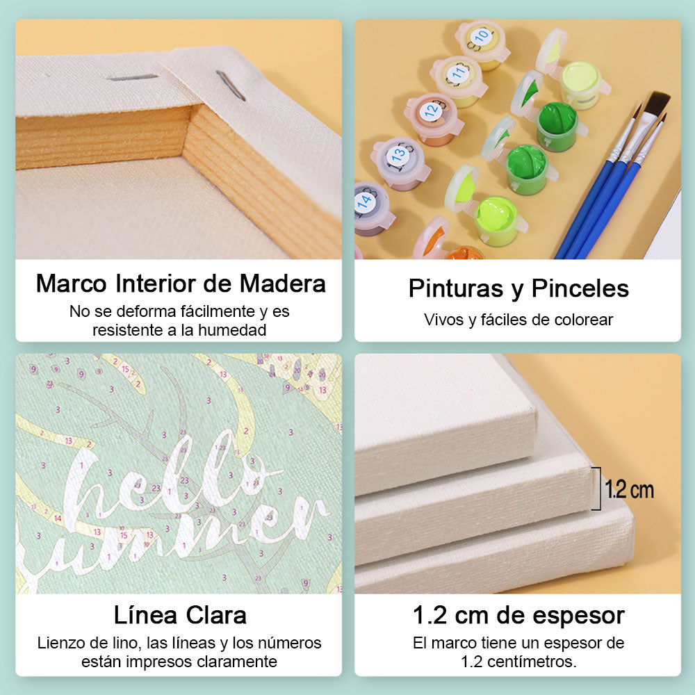 Paletas de Frutas de Verano 6 Partes Mini Pintar por Números