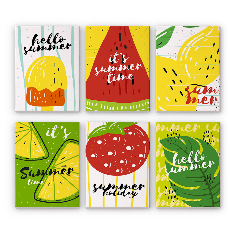 Paletas de Frutas de Verano 6 Partes Mini Pintar por Números