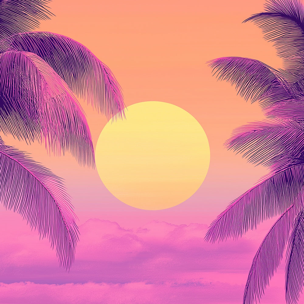 Palmeras al Amanecer Mini Pintar por Números