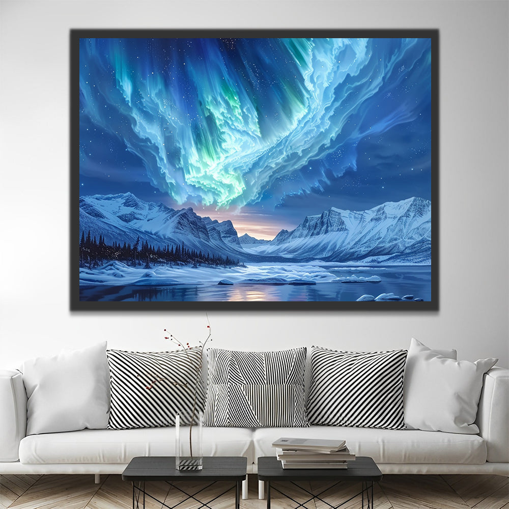 Panorama de Aurora Polar Pintar por Números