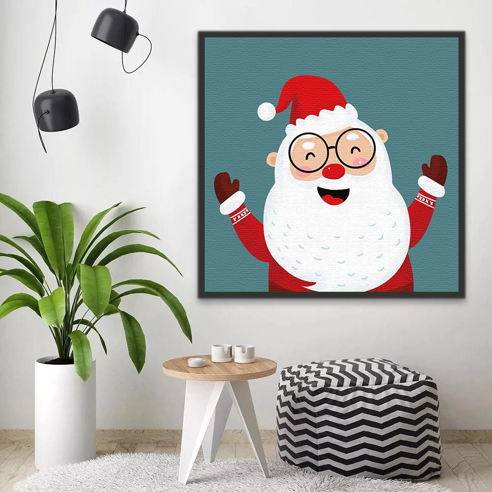 Papá Noel Adorable Pintar por Números Niños
