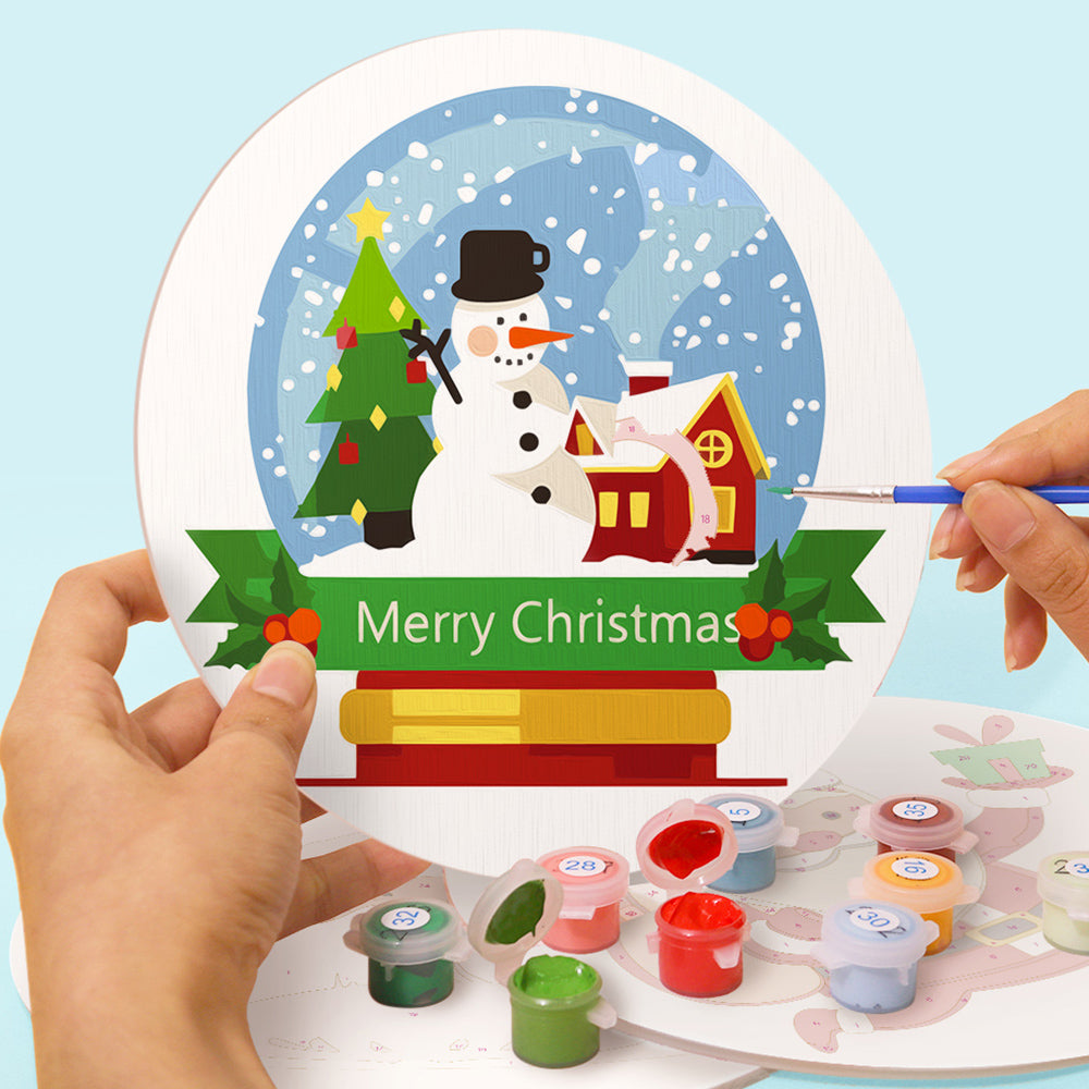 Papá Noel Feliz 4 Salvamanteles Pintar por Números