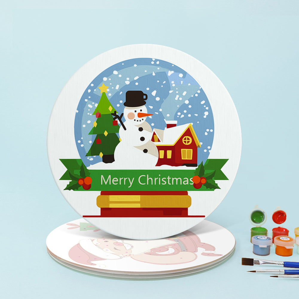 Papá Noel Feliz 4 Salvamanteles Pintar por Números