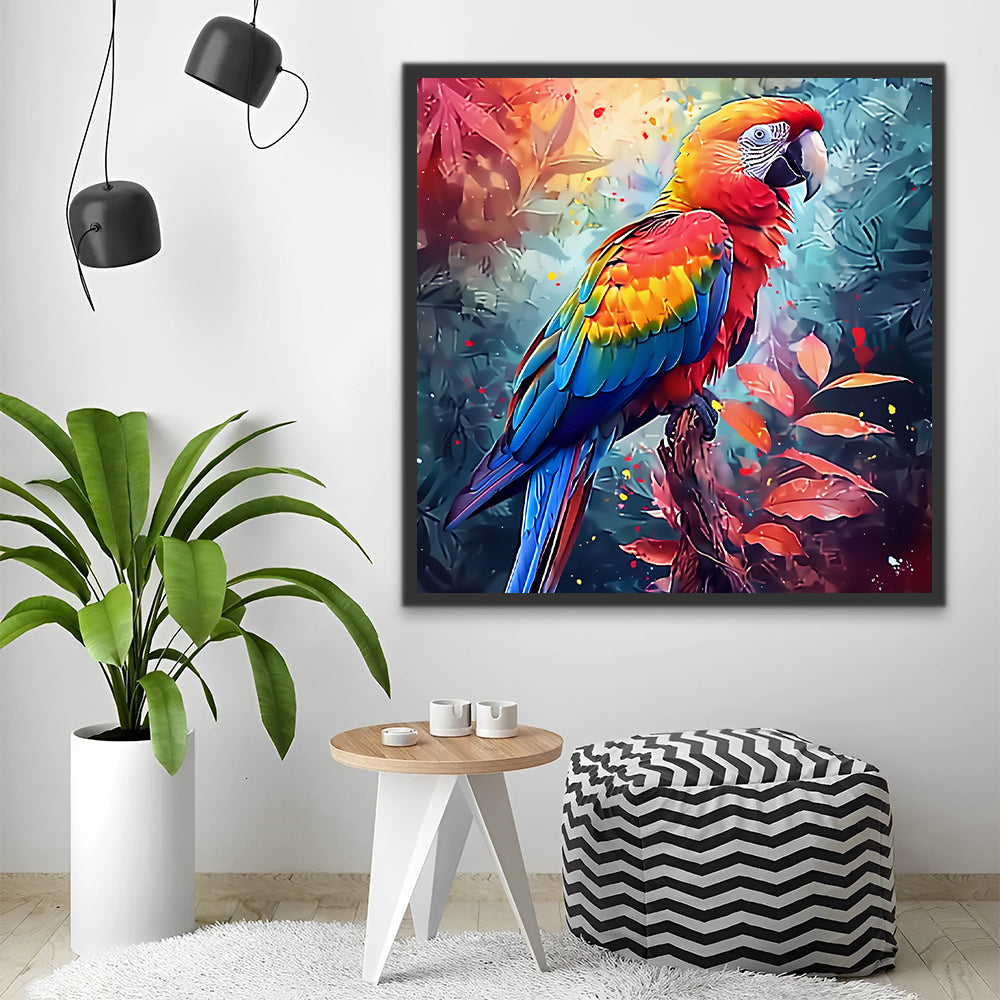 Papagayo con Plumas Coloridas Pintar por Números