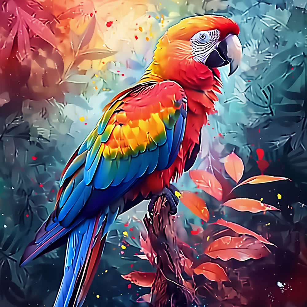 Papagayo con Plumas Coloridas Pintar por Números