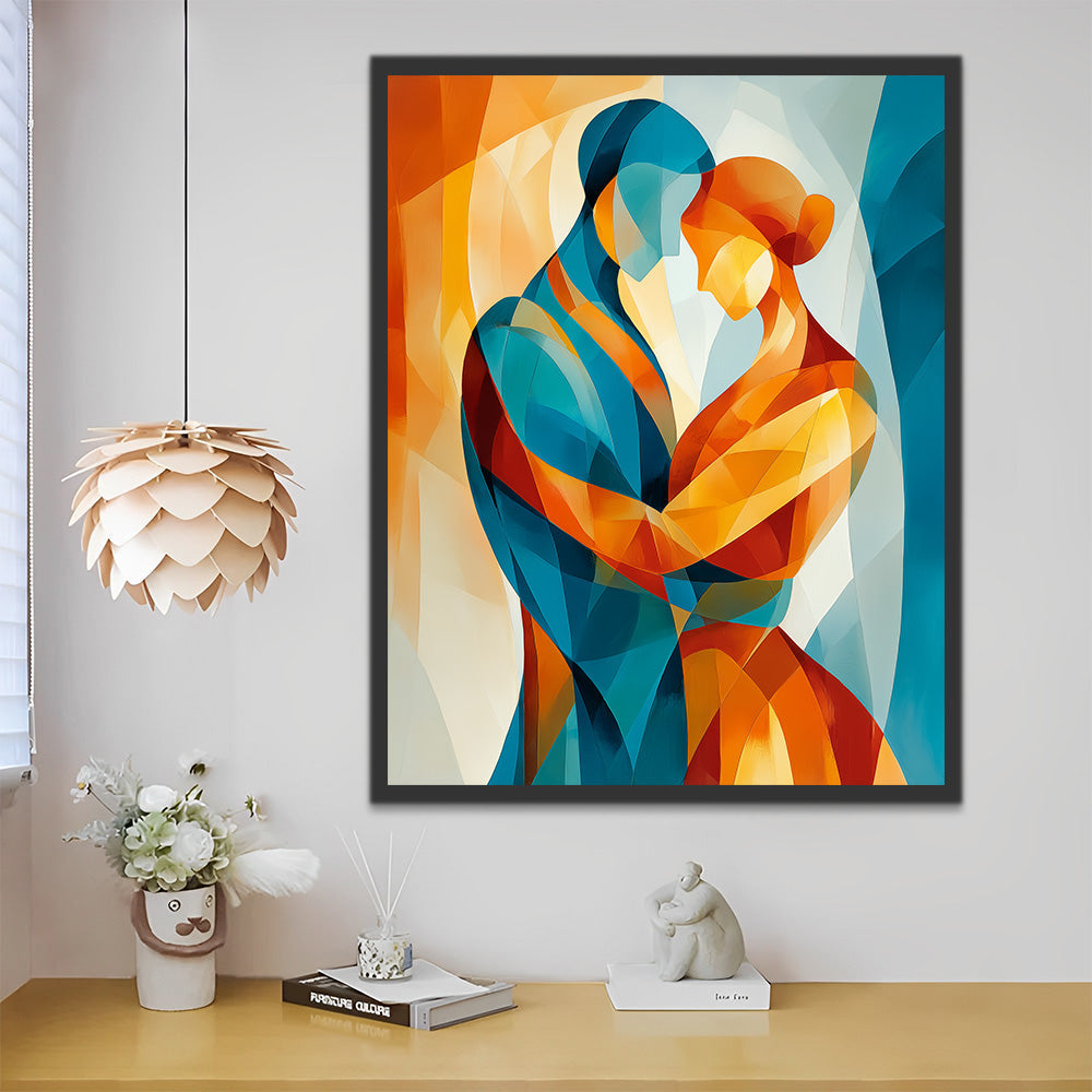 Pareja Abrazándose Abstracta Pintar por Números
