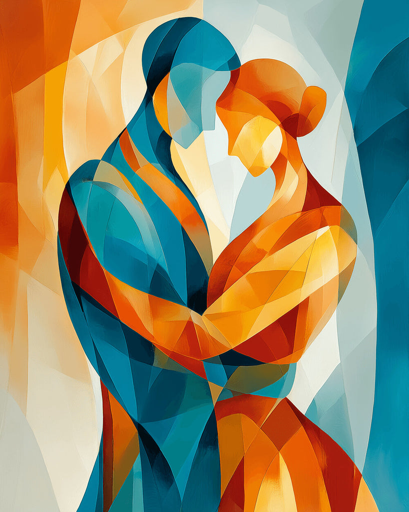 Pareja Abrazándose Abstracta Pintar por Números