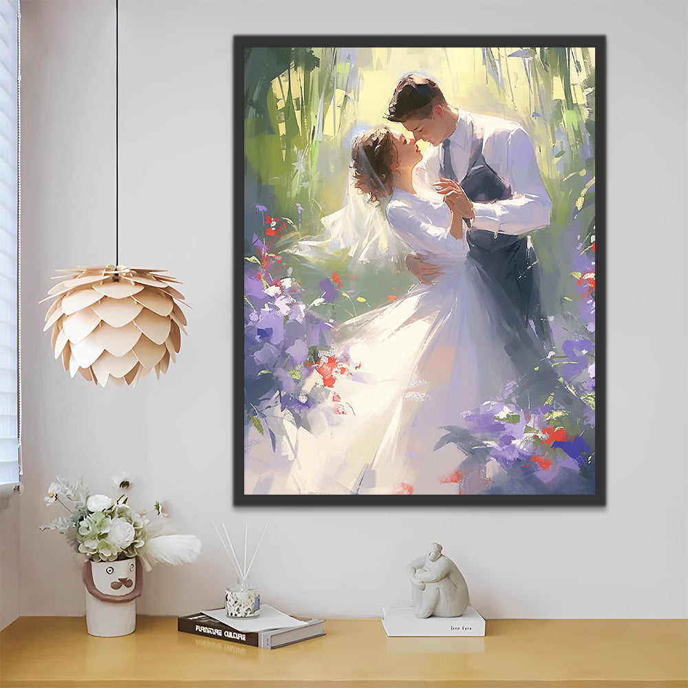 Pareja Feliz en la Boda Pintar por Números
