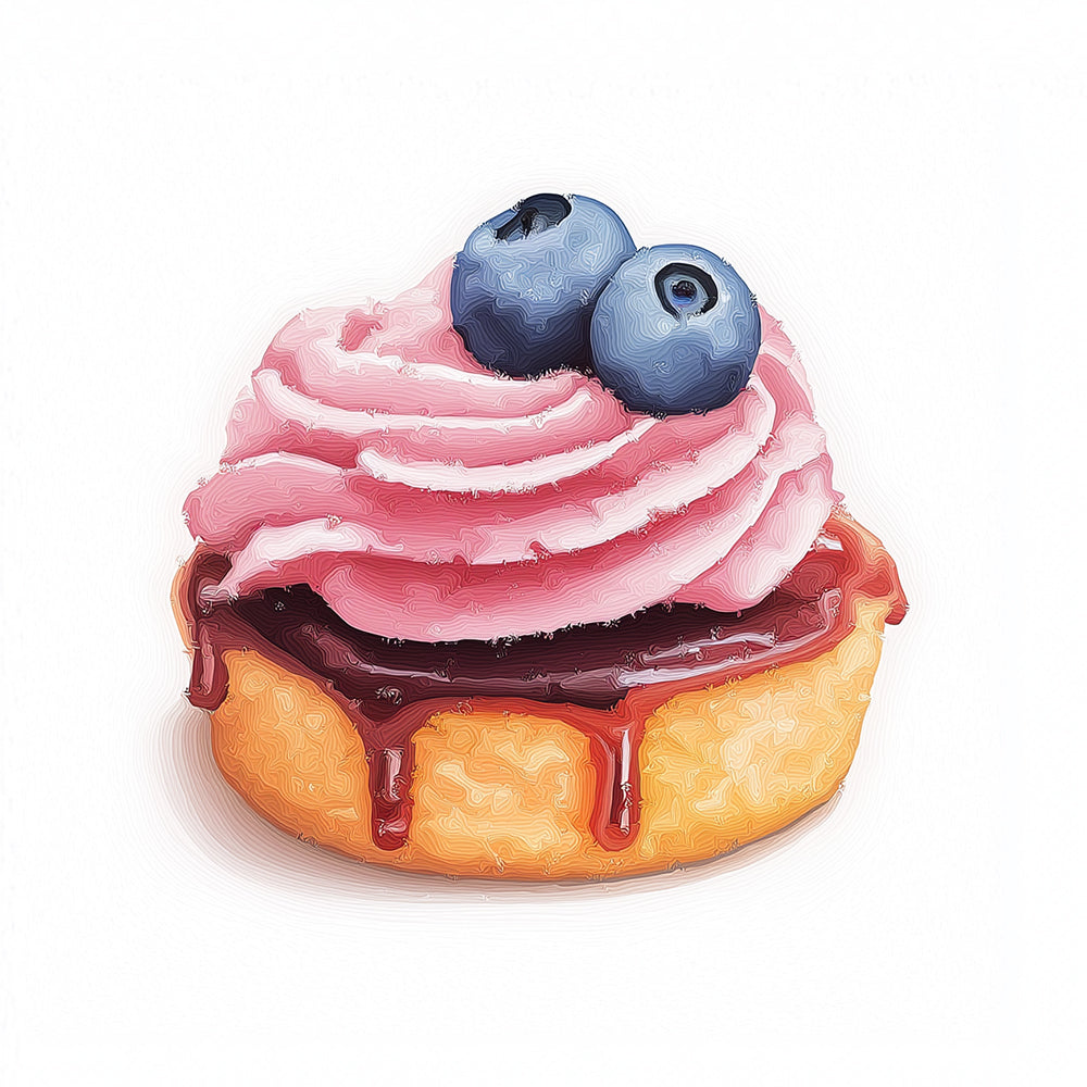 Pastel con Crema de Arándanos Mini Pintar por Números
