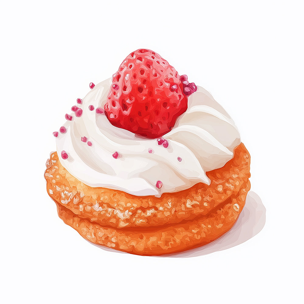Pastel con Crema de Fresa Mini Pintar por Números