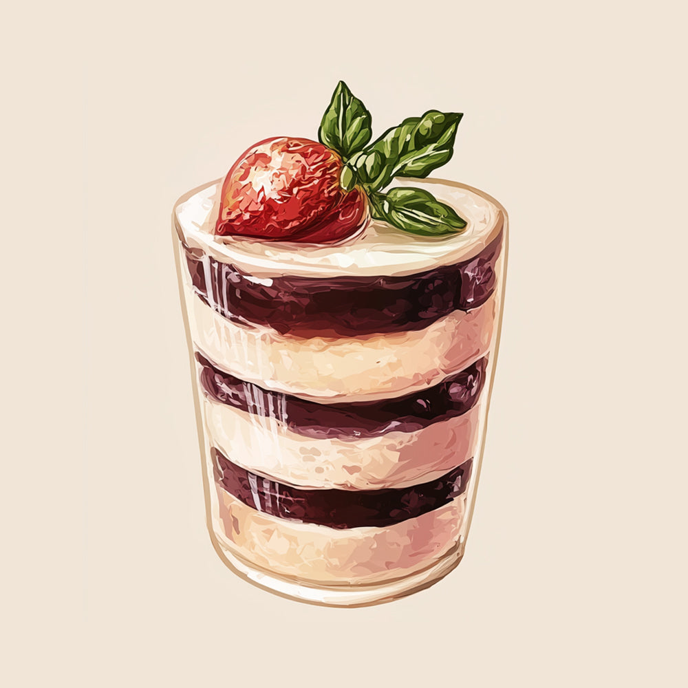 Pastel de Capas de Fresa Mini Pintar por Números