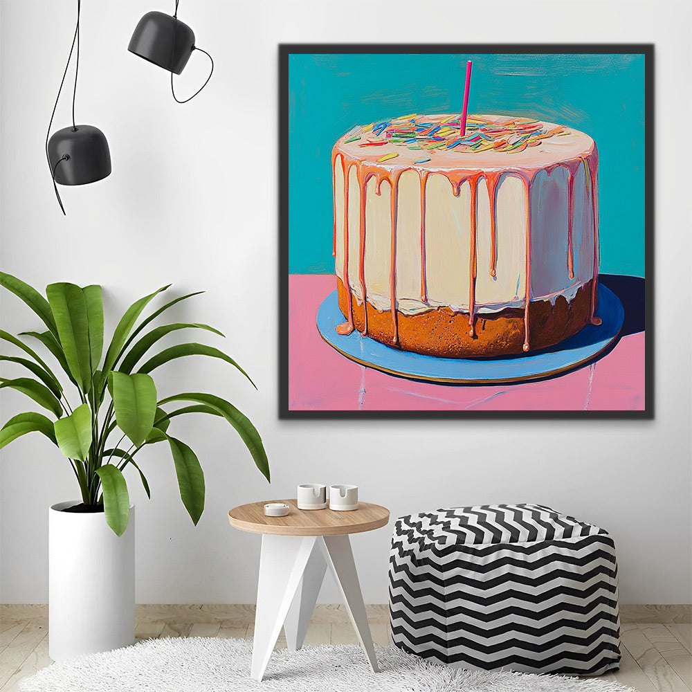 Pastel Delicioso de Cumpleaños Pintar por Números