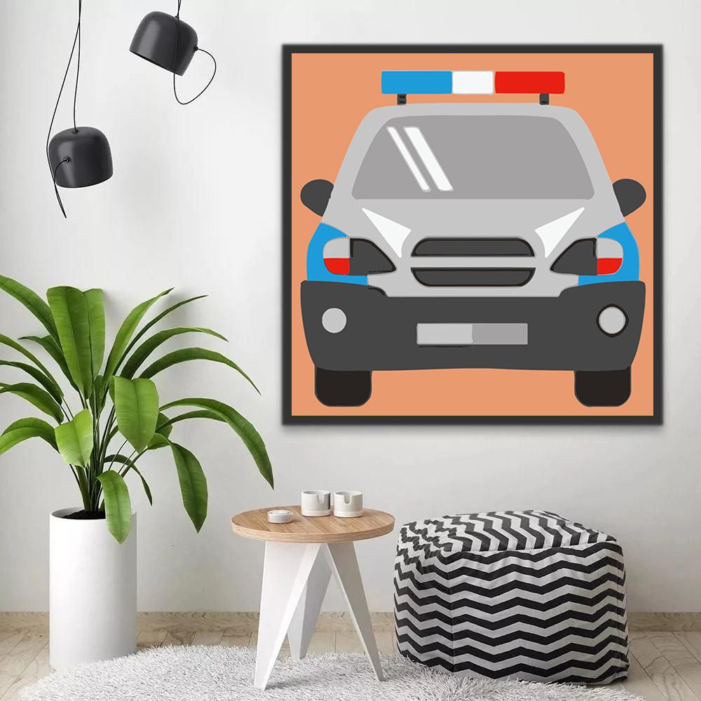 Patrulla Policial Pintar por Números Niños