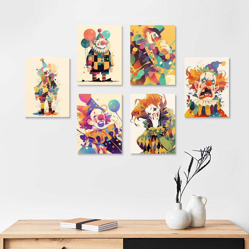 Payaso de Estilo de Dibujos Animados 6 Partes Mini Pintar por Números