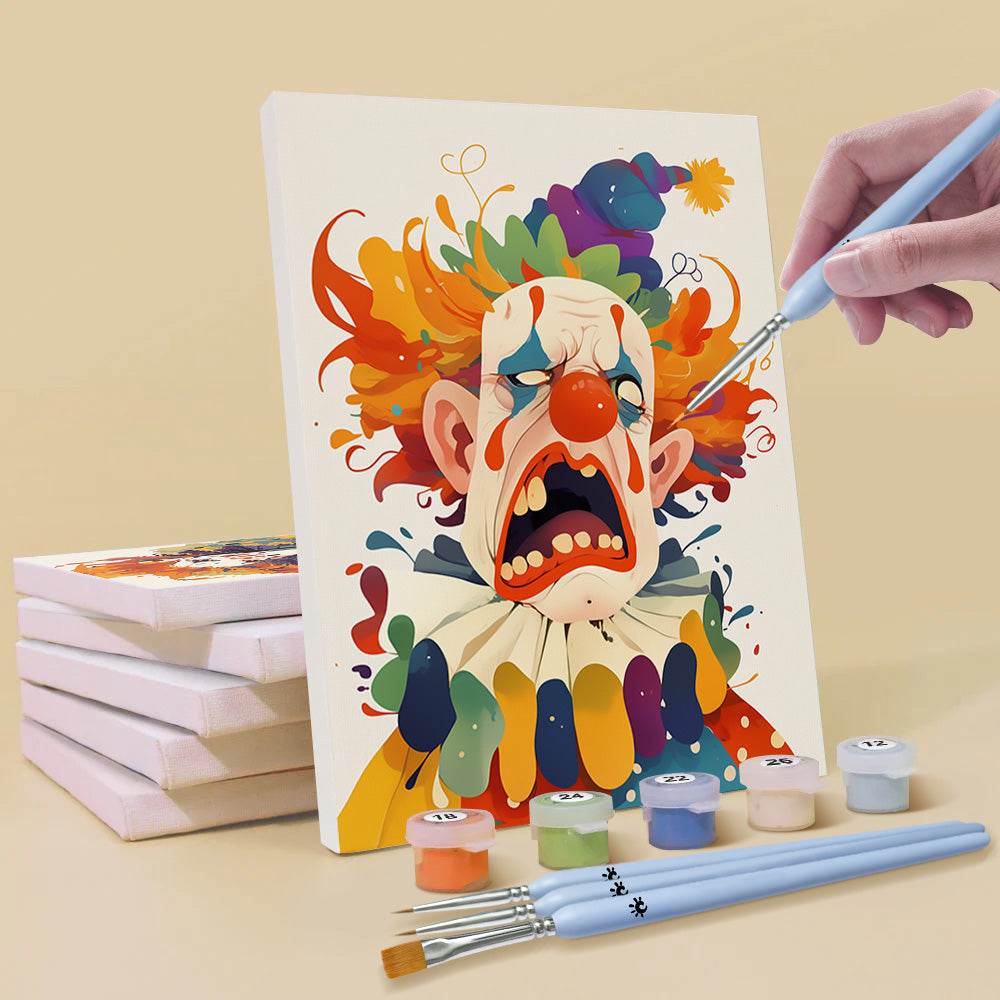 Payaso de Estilo de Dibujos Animados 6 Partes Mini Pintar por Números