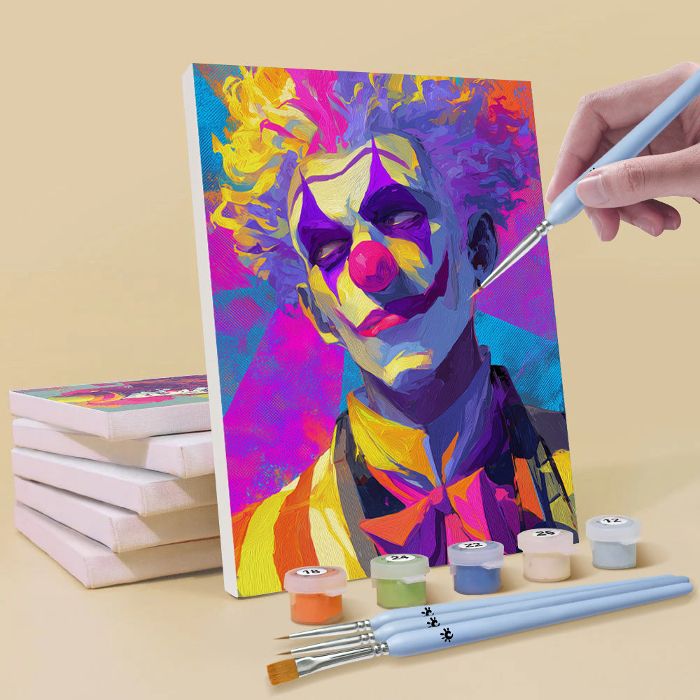Payaso de Estilo Pop 6 Partes Mini Pintar por Números