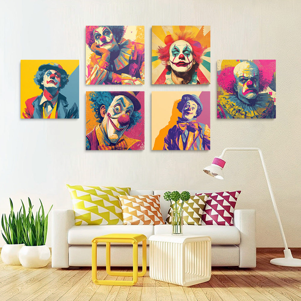 Payaso Solo y Gracioso 6 Partes Mini Pintar por Números