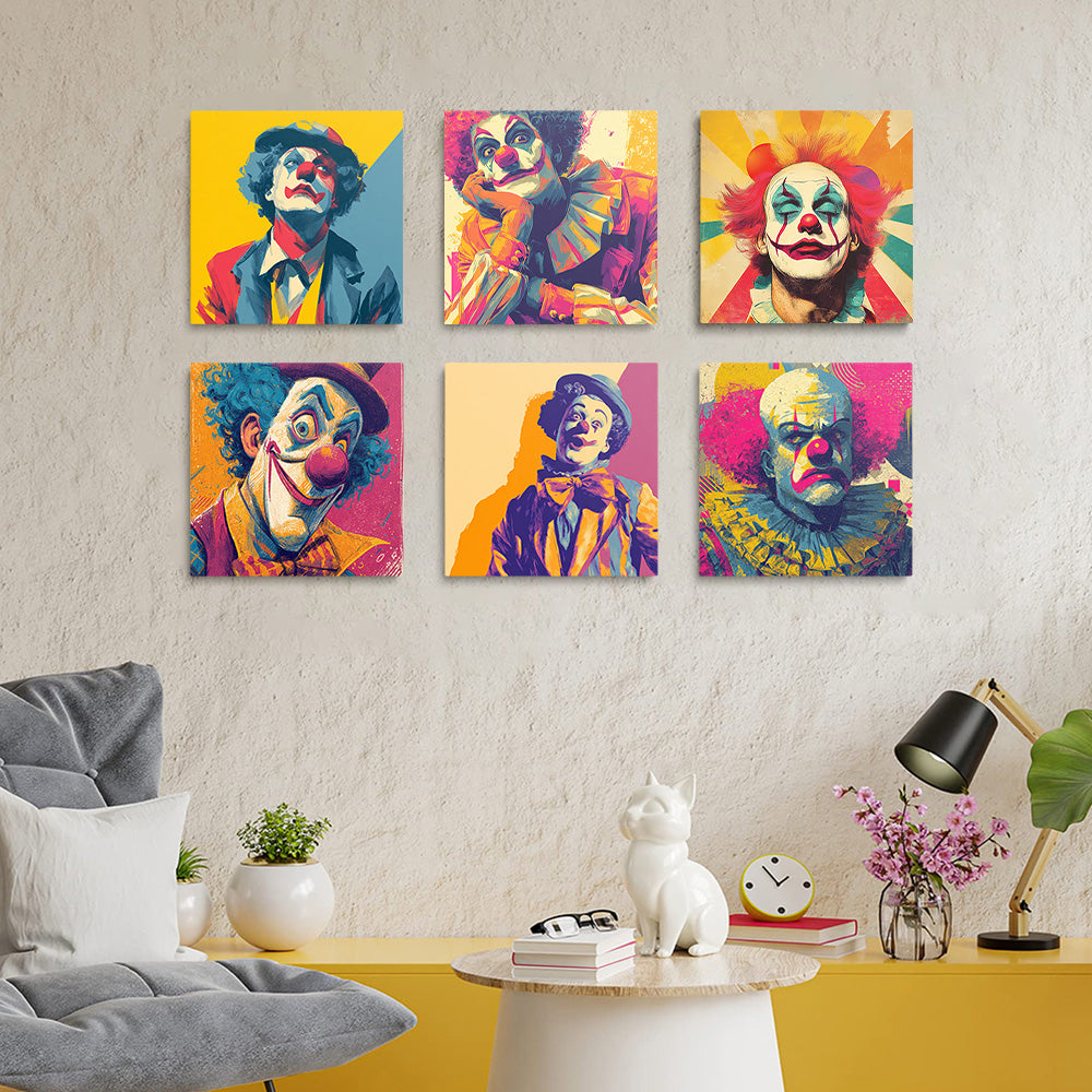 Payaso Solo y Gracioso 6 Partes Mini Pintar por Números