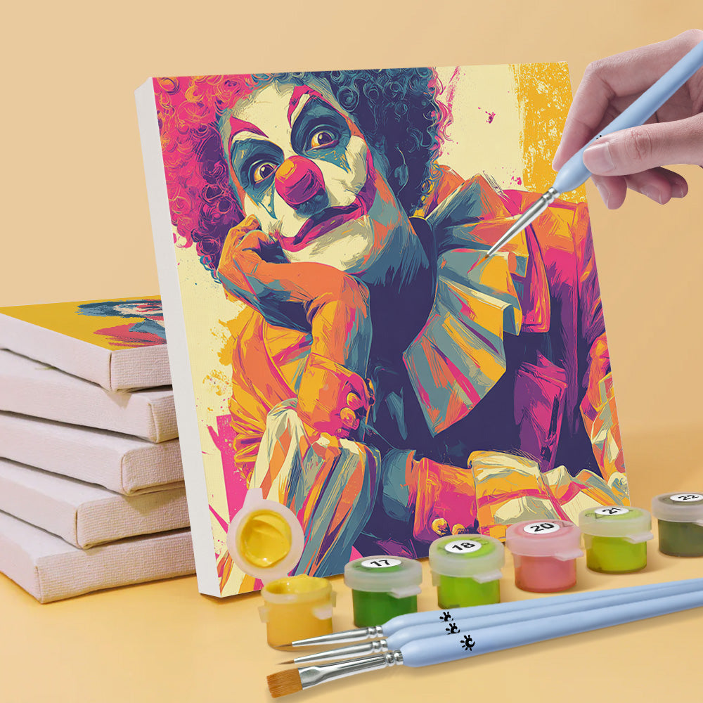 Payaso Solo y Gracioso 6 Partes Mini Pintar por Números