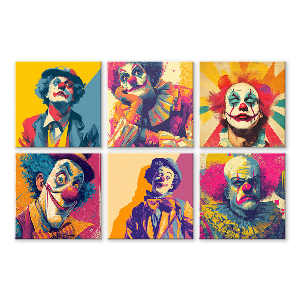 Payaso Solo y Gracioso 6 Partes Mini Pintar por Números