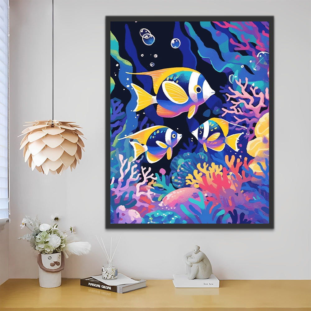 Peces en Corales Coloridos Pintar por Números