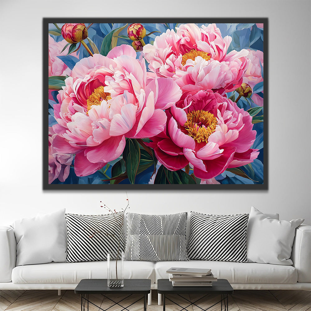 Peonía Rosada Floreciente Pintar por Números