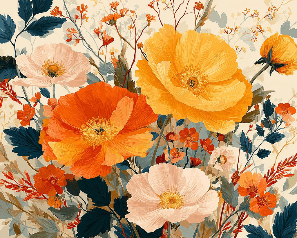 Peonías Rosadas y Doradas Pintar por Números