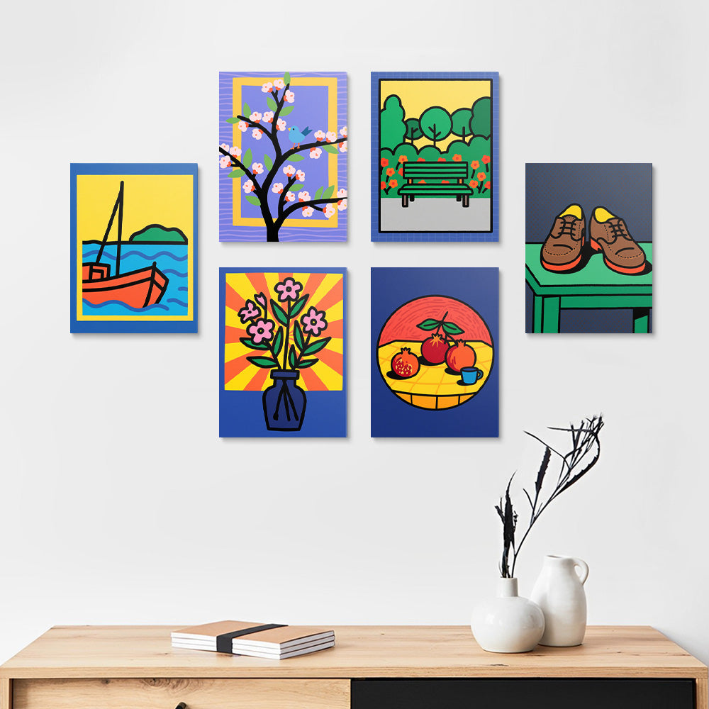 Pequeñas Pinturas de Bodegón 6 Partes Mini Pintar por Números