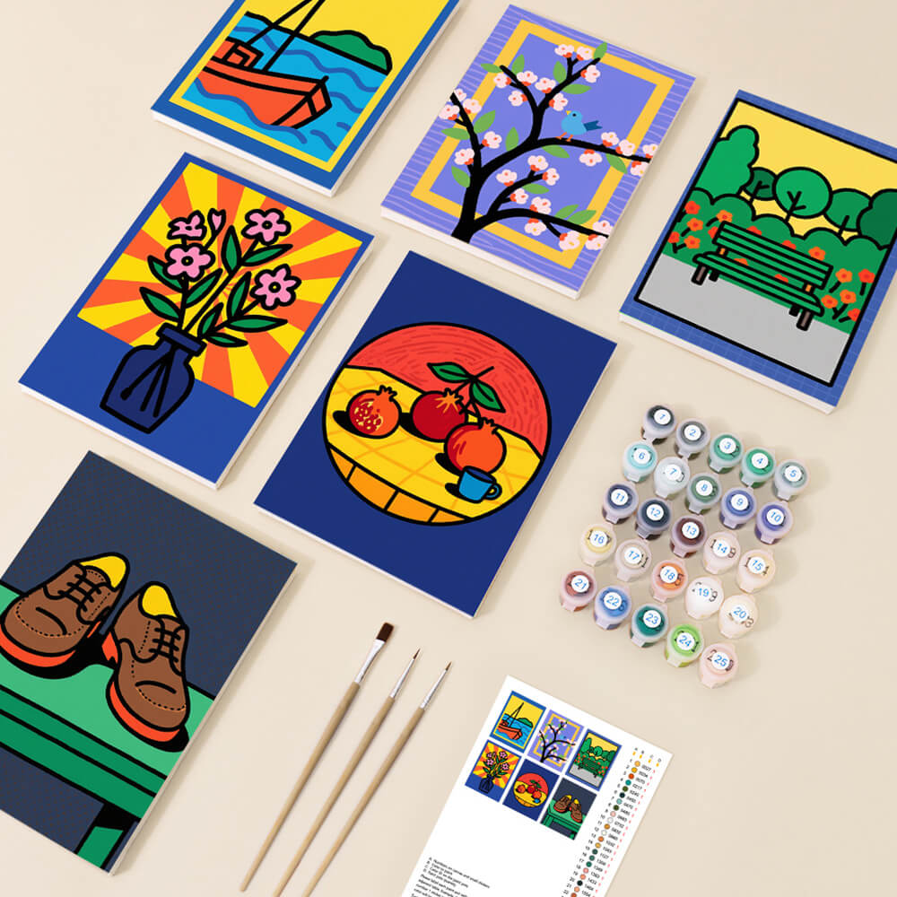 Pequeñas Pinturas de Bodegón 6 Partes Mini Pintar por Números