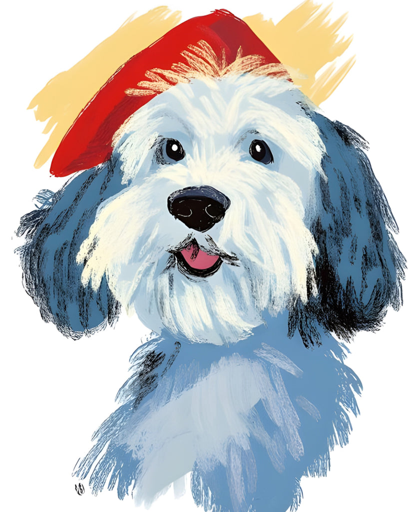 Perrito Adorable con Gorro Rojo Pintar por Números